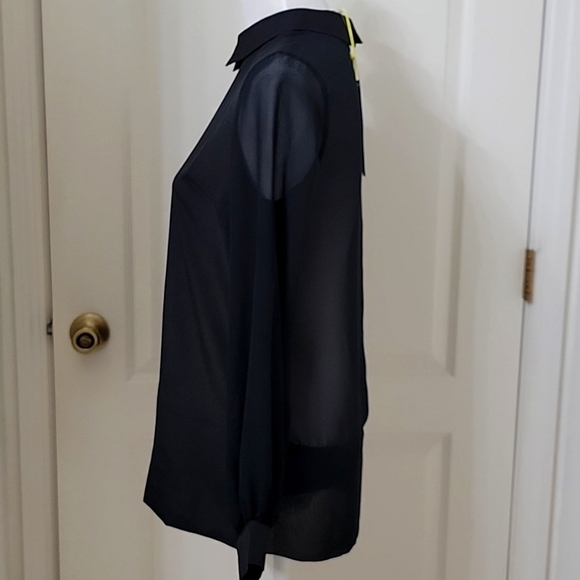 BCBGeneration Size XS Black Semi Sheer Tunic NEW with Tag - Picture 4 of 14